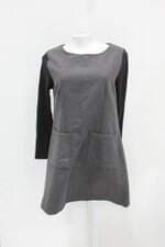 Vestido feminino cinza/preto com Recortes