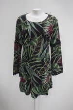 Vestido debrum feminino estampado com Forro e Recortes