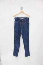 Calça Jeans frillger feminina azul com Faixa na Cintura