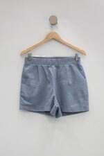 Shorts aqua feminino azul com elástico no cós