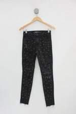 Calça Jeans renner feminina preta com Aplique