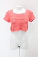 Blusa cropped feminina coral