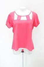 Blusa feminina rosa com Tule e Barra Mullet