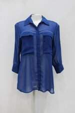 Camisa renner feminina azul com Transparência