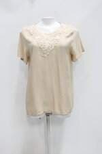Blusa oulusha feminina bege com Bordado