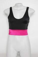 Top Esportivo honey be feminino preto com Recortes