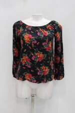 Blusa feminina preta floral 