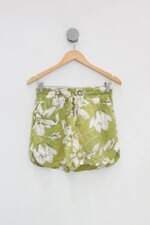 Shorts feminino verde estampado com Forro