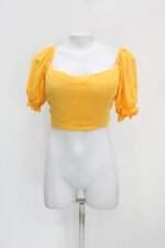 Blusa cropped feminina amarela com Bojo