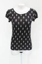 Blusa básica feminino preto estampado