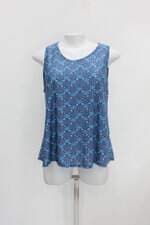 Regata feminina azul estampada