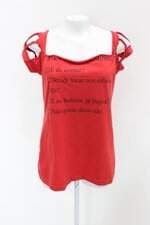 Blusa renner feminina vermelha estampada com Recortes