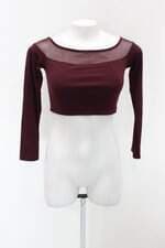 Blusa Cropped forever 21 feminina vinho com Tule