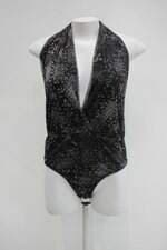 Body lez a lez feminino preto estampado