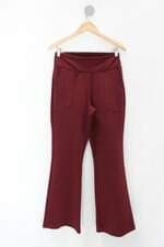 Calça de tecido flare daniela tombini feminina vinho