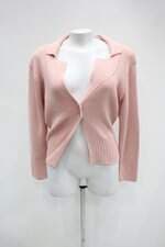 Casaco de tricot feminino rosa 