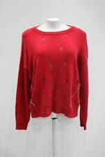 Suéter spezzato feminino vermelho com Aplique