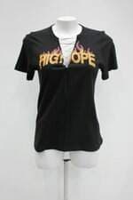 Camiseta forever 21 feminina preta com Silk e Tiras
