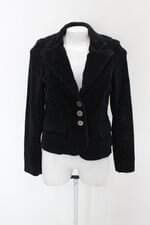 Blazer de cotelê shoulder feminino preto com Ombreira