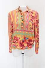 Camisa riachuelo feminina laranja estampada