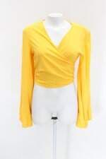 Blusa cropped feminina amarela