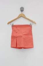 Shorts Saia feminino laranja Neon com Fenda