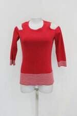 Blusa tommy hilfiger feminina vermelha estampada