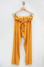 Calça de tecido guria feminina amarela