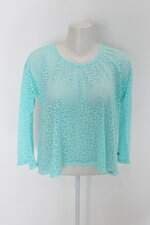 Blusa alls trevos feminina azul com Transparência