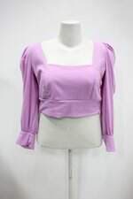 Blusa cropped tamtaum feminina lilás 