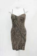 Vestido de Festa printing feminino estampado com Bojo e Paetê