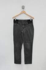 Calça Jeans scalon feminina cinza com Cós com elástico