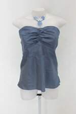 Regata renner feminina azul com Franzido