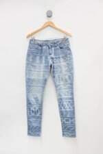Calça Jeans riachuelo feminina azul estampada