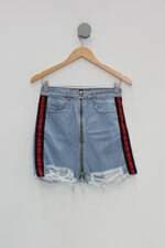 Saia Jeans youcom feminina azul com Bordado