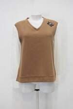Blusa Canal feminina Bege/Branco com Recortes e Aplique