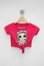 Blusa Infantil rosa estampada com silk