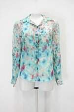 Camisa feminina estampada com Transparência