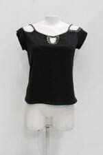 Blusa ellabelle feminina preta com Aplique