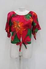 Blusa feminina rosa estampada