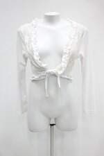Blusa de renda feminina branca com Recortes