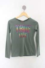 Blusa manga longa juvenil amora verde com silk