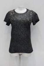 Blusa jun fashion feminina preta com Aplique