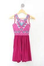 Vestido juvenil brandili estampado com recortes