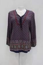 Blusa e-forever feminina azul estampada
