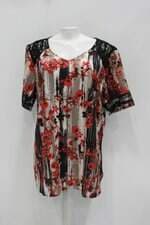 Blusa yoo feminina estampada com Renda 