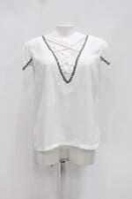 Blusa yasmin fashion feminina branco com Aplique