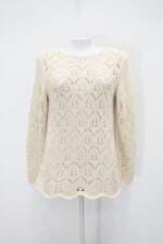 Blusa de tricot feminina bege com Transparência