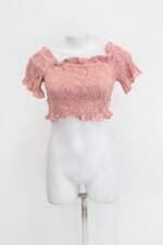 Blusa cropped feminina rosa