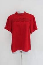 Blusa ellabelle feminina vermelha com Renda